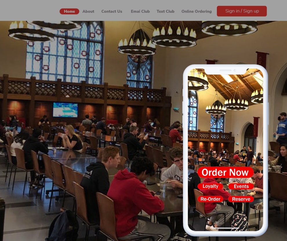 Dining halls food ordering system