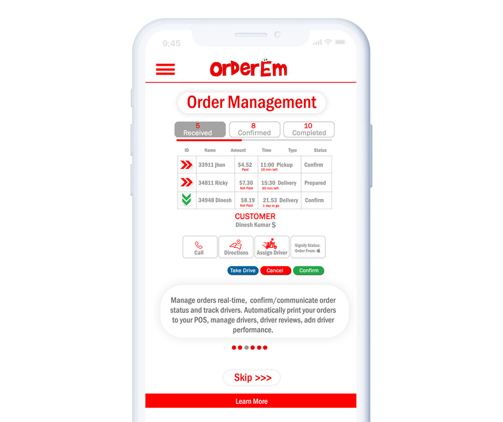 Free order management system