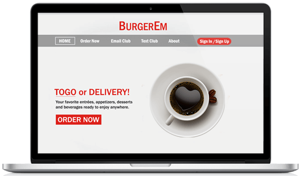 Coffee shop online ordering